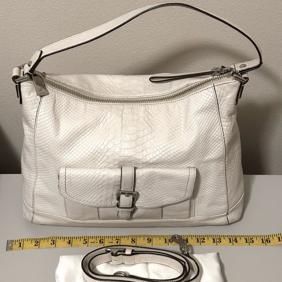 Coach D1420 SV/PH Charlie Python Leather Hobo Tote Shoulder Handbag - Picture 11 of 12